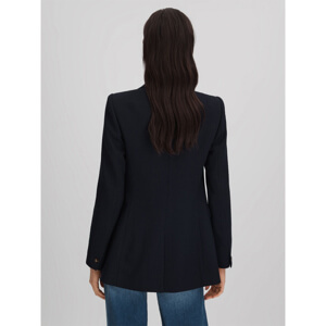 REISS LANA Tailored Textured Wool Blend Double Breasted Blazer